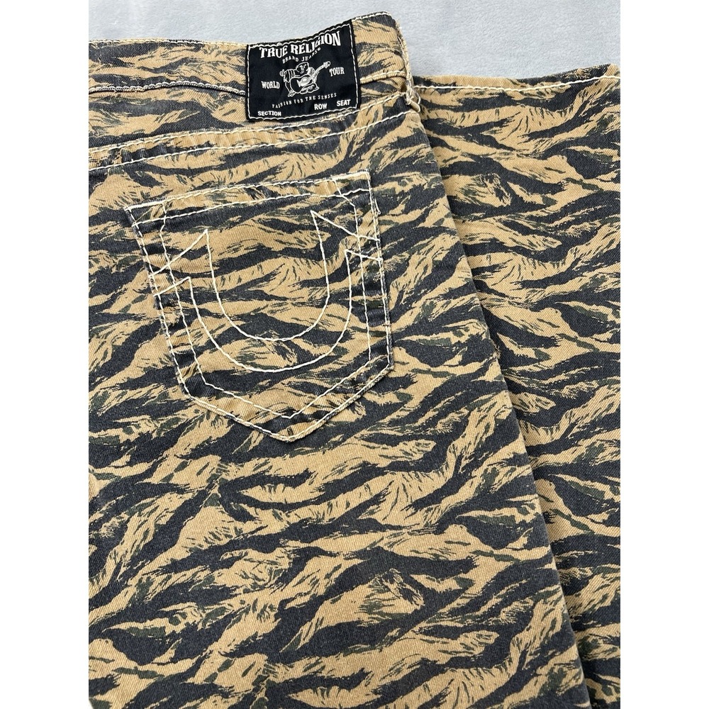 True Religion Ricky Twill Denim Jeans Mens 38x33 Camo Relaxed Straight Pants